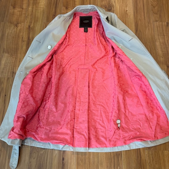 Coach Beige Double-Breasted Trench Coat - Picture 4 of 16